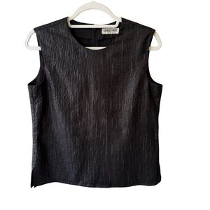 Georges Rech Vintage Black Sleeveless Boxy Blouse Classic Size M